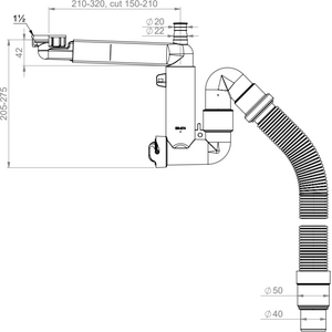 Prevex Vesilukko 1-osainen 1 1/2" SK
