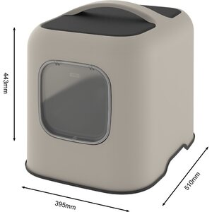 MyPet Biala kissanhiekkalaatikko/kissanvessa kannella ja luukulla beige
