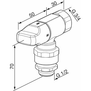 Oras Pesukoneventtiili 180 G3/4" x G1/2"