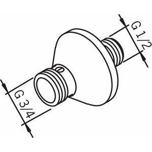 Oras Suora liitin Oras 204120W laipoin 1/2" x 3/4"
