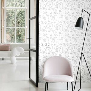 Esta Home Black & White with a splash of Gold non-woven tapetti