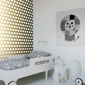 Esta Home Black & White with a splash of Gold non-woven tapetti