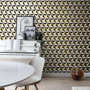 Esta Home Black & White with a splash of Gold non-woven tapetti