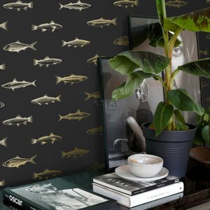 Esta Home Black & White with a splash of Gold non-woven tapetti