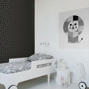Esta Home Black & White with a splash of Gold non-woven tapetti 0,53 x 10,05m