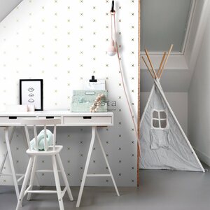 Esta Home Black & White with a splash of Gold non-woven tapetti