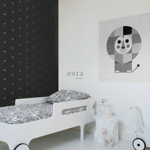 Esta Home Black & White with a splash of Gold non-woven tapetti