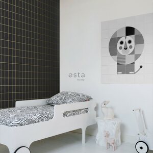 Esta Home Black & White with a splash of Gold non-woven tapetti