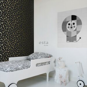 Esta Home Black & White with a splash of Gold non-woven tapetti