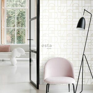 Esta Home Black & White with a splash of Gold non-woven tapetti
