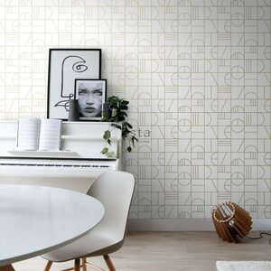Esta Home Black & White with a splash of Gold non-woven tapetti