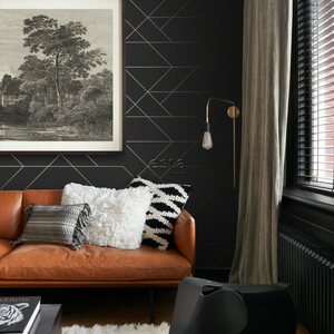 Esta Home Black & White with a splash of Gold non-woven tapetti