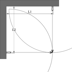 Hietakari Infinia 255 (212x212) Suihkunurkka kääntyvillä ovilla