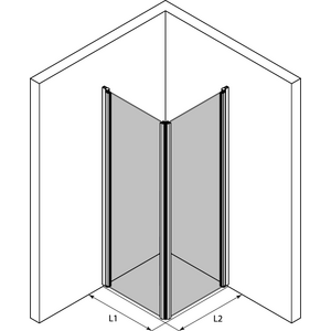 Hietakari Infinia 255 (212x212) Suihkunurkka kääntyvillä ovilla