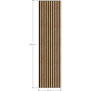 Evella puuviilupintainen akustiikkalevy, V40 tammi 2,4 x 0,6m / 21mm
