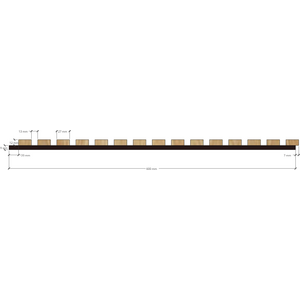 Evella Melamiinipintainen akustiikkalevy, M27 tammi 2,4 x 0,6m / 21mm