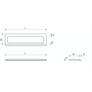 Unidrain Kehys Linja 1500 10mm harjattu, pituus 800mm