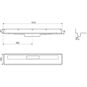 Unidrain Lattiakaivokaluste Linja 1004 1 seinäkiinnike 900mm