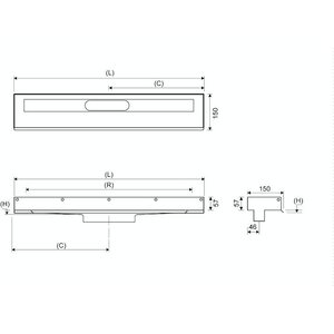 Unidrain Lattiakaivokaluste Linja 1001 3 seinäkiinnikettä 1000mm