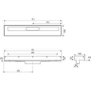 Unidrain Lattiakaivokaluste Linja 1001 3 seinäkiinnikettä 700mm