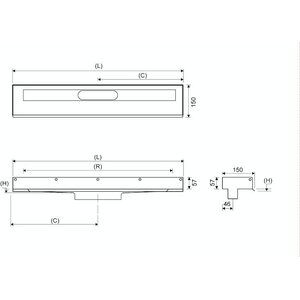 Unidrain Lattiakaivokaluste Linja 1001 3 seinäkiinnikettä 800mm