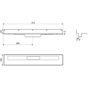 Unidrain Lattiakaivokaluste Linja 1004 1 seinäkiinnike 700mm