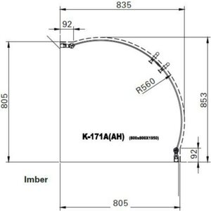 Imber Suihkukulma 80 x 80cm kaareva