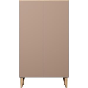 Kocot Denver kirjahylly 120cm kaapilla, 3 tasoa, harmaa/beige