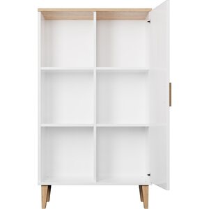 Kocot Denver kirjahylly 120cm kaapilla, 3 tasoa, valkoinen/beige