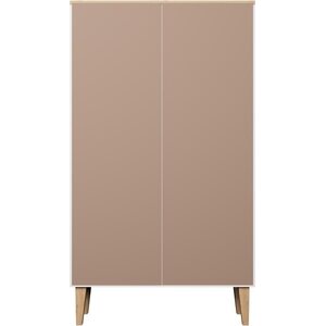 Kocot Denver kirjahylly 120cm kaapilla, 3 tasoa, valkoinen/beige