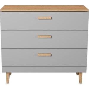 Kocot Denver lipasto 100cm, 3 laatikkoa, harmaa/beige