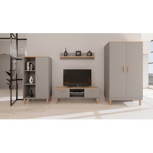 Kocot Denver TV-taso 120cm, harmaa/beige