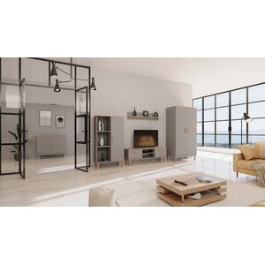 Kocot Denver TV-taso 120cm, harmaa/beige