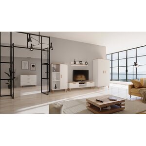 Kocot Denver TV-taso 160cm, valkoinen/beige