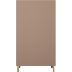 Kocot Denver vaatekaappi tangolla, 5 hyllyä, harmaa/beige