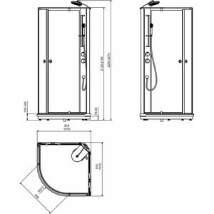 INR Suihkukaappi Bric 4 kirkas/huurrettu 101x101cm
