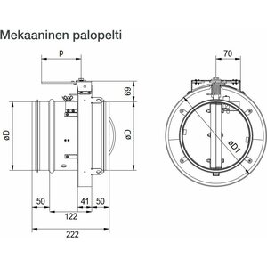 ETS Nord Palopelti FDMS 100mm .80 EI60 mikrokytkimillä