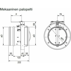ETS Nord Palopelti FDMS 125mm .80 EI60 mikrokytkimillä