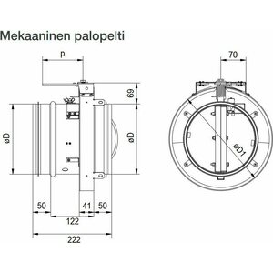 ETS Nord Palopelti FDMS 160mm .80 EI60 mikrokytkimillä