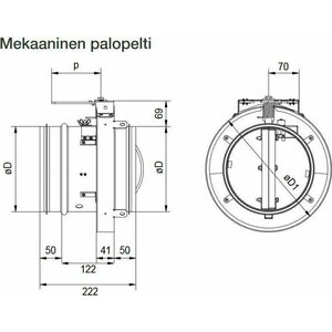 ETS Nord Palopelti FDMS 400mm .80 EI60 mikrokytkimillä