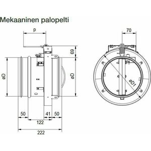 ETS Nord Palopelti FDMS 630mm .80 EI60 mikrokytkimillä