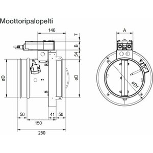 ETS Nord Palopelti FDMS 100mm .50 EI60 toimilaitteella 24V
