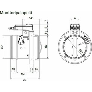 ETS Nord Palopelti FDMS 315mm .50 EI60S toimilaitteella 24V