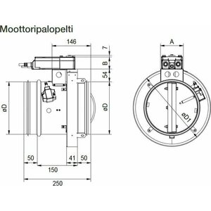 ETS Nord Palopelti FDMS 500mm .50 EI60 toimilaitteella 24V