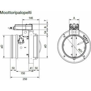 ETS Nord Palopelti FDMS 630mm .50 EI60 toimilaitteella 24V