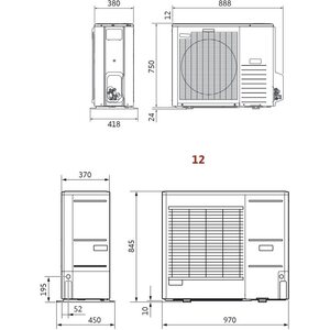 Jäspi Ilma-vesilämpöpumppu Tehowatti Air split 12kW