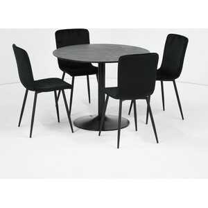 Eureka Bari-ruokapöytä musta ja mustat Gabi-tuolit