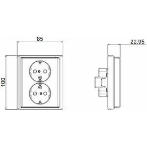 Ensto Pistorasia Intro 100mm 2S/16A/IP21 UPJ 0X peitelevyllä valkoinen