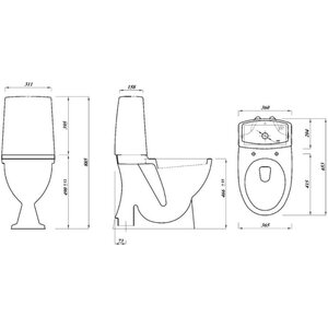 WC-istuin korkea S-lukko piiloviemäri 3/6L huuhtelu