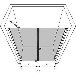 Hietakari Forma 317 Tilanjakaja kiinteällä seinällä ja kääntyvällä ovella
